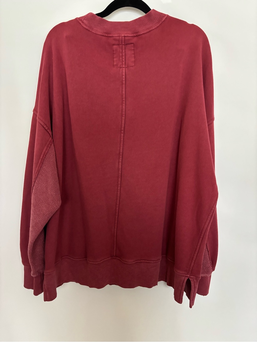 Aerie Oversized Crewneck Sweatshirt Size M Burgundy - Picture 2 of 14
